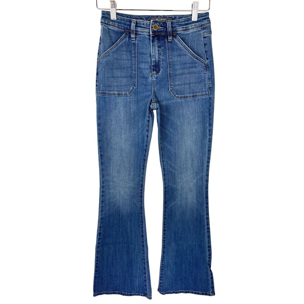 The Limited size 2 High Waist Flare Jean Medium Wash Stretch Bootcut Western